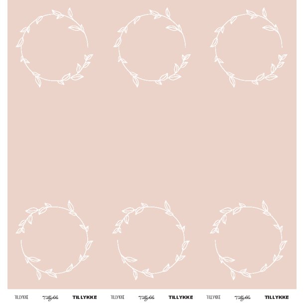 Gavlhusets Design - Papir - Blomsterkrans - Rosa / Lotus