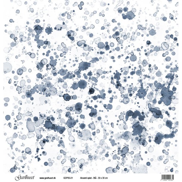 Gavlhusets Design - Papir- Akvarel splat  Bl