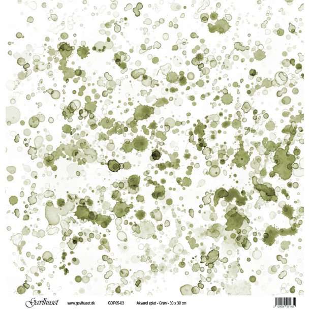 Gavlhusets Design - Papir- Akvarel splat  Grn