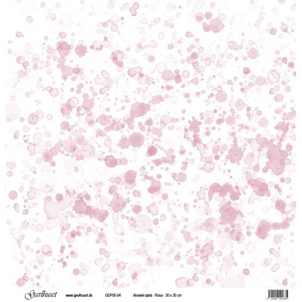 Gavlhusets Design - Papir- Akvarel splat  Rosa