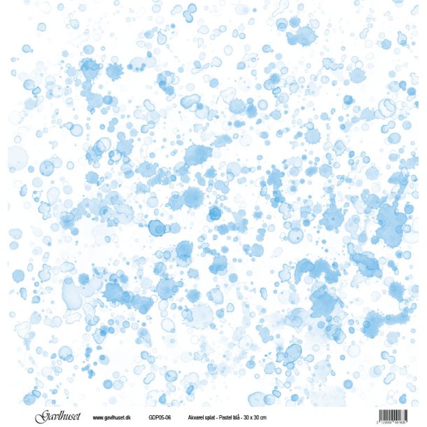 Gavlhusets Design - Papir- Akvarel splat  Pastel bl
