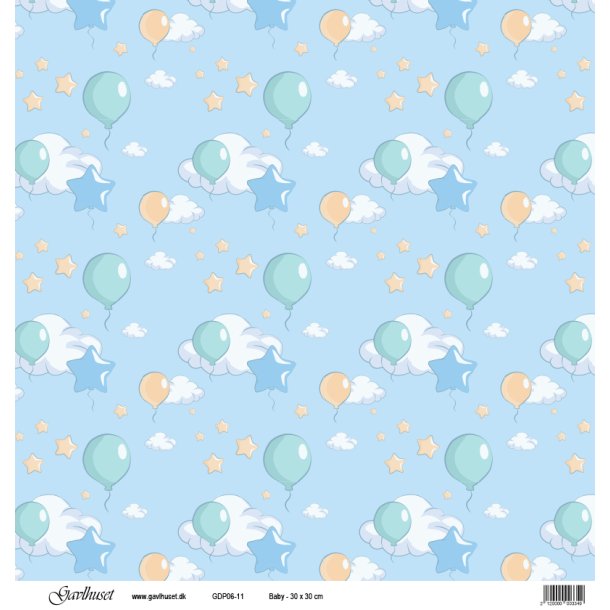 Gavlhusets Design - Papir - Baby ballon og stjerner