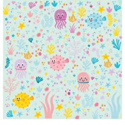 Gavlhusets Design - Papir - Vandmand og klumpfisk - Pige