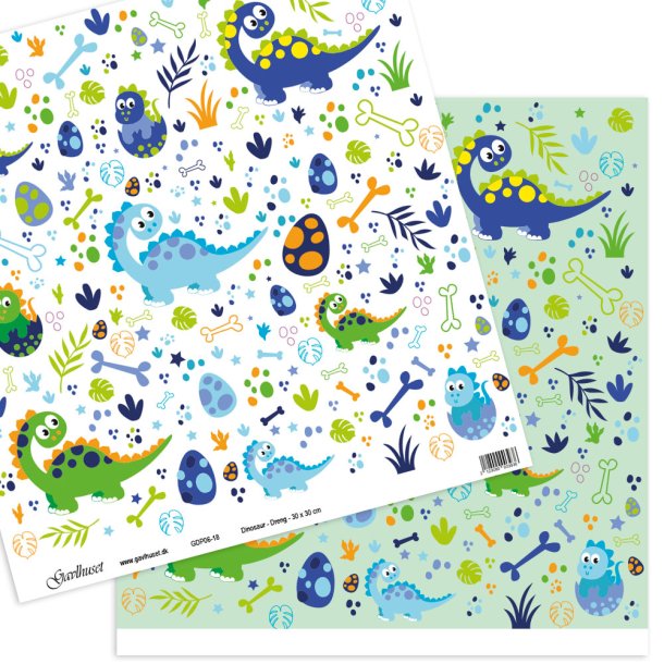 Gavlhusets Design - Papir - Dinosaur - Dreng