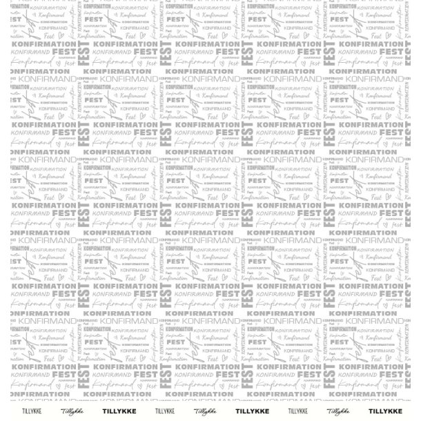 Gavlhusets Design - Papir - Konfirmation Sort og Gr