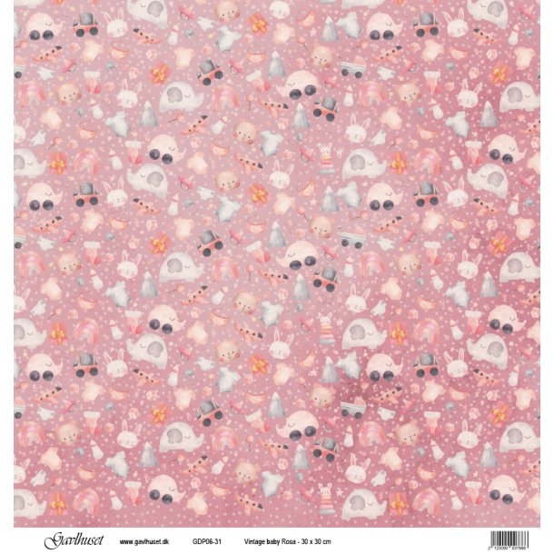 Gavlhusets Design - Papir - Vintage baby Rosa