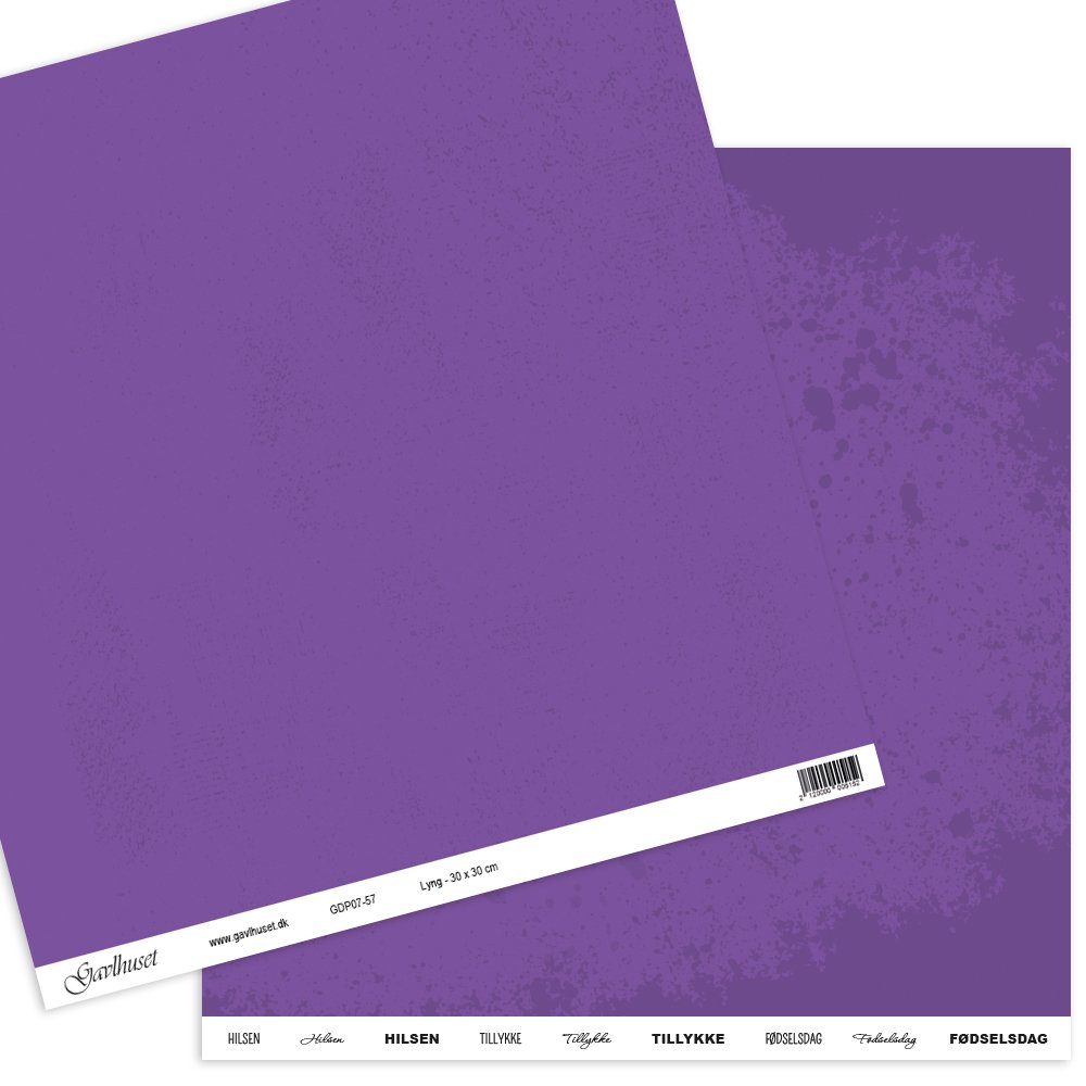 Gavlhusets Design Papir Lyng Kort & Scrap Gavlhuset