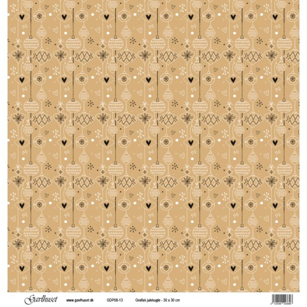 Gavlhusets Design - Papir - Grafisk Julekugle