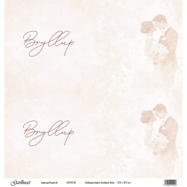 Gavlhusets Design - Papir - Bryllupsinvitation Brudepar Base
