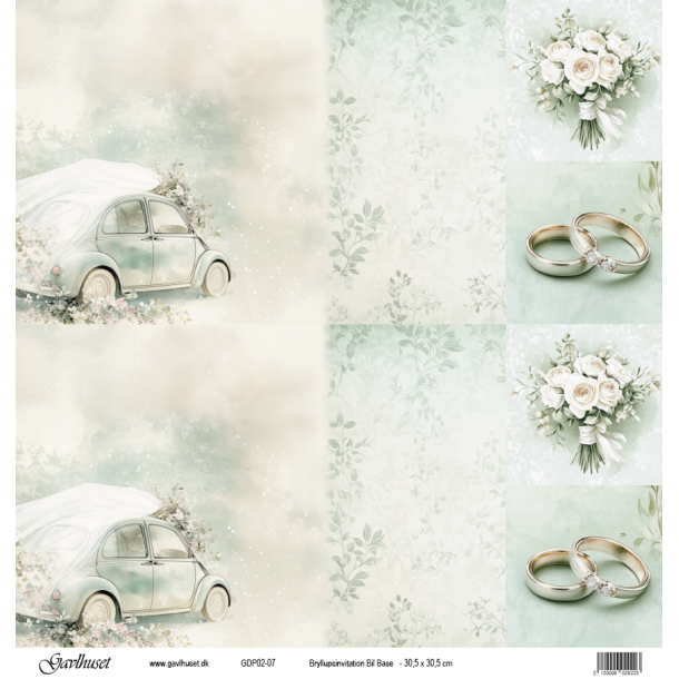 Gavlhusets Design - Papir - Bryllupsinvitation Bil Base