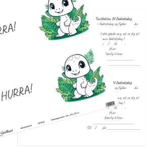 Gavlhusets Design - Papir - Fdselsdagsinvitation - Dino