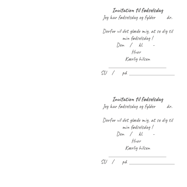 Gavlhusets Design - Papir - Fdselsdagsinvitation - Enhjrning