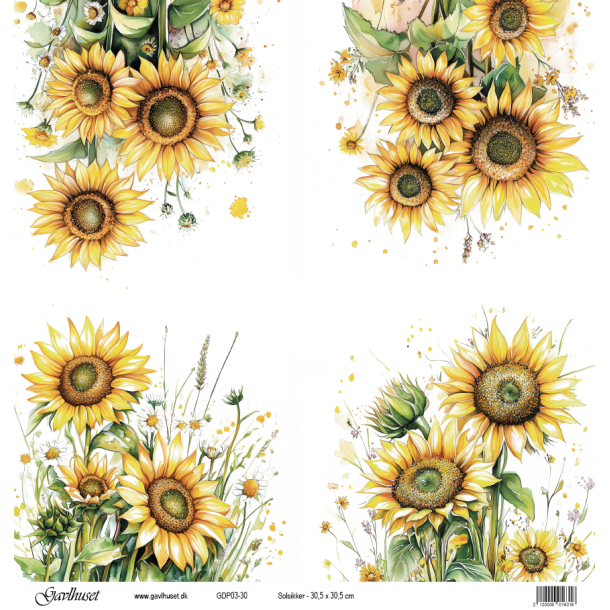 Gavlhusets Design - Papir - Solsikker