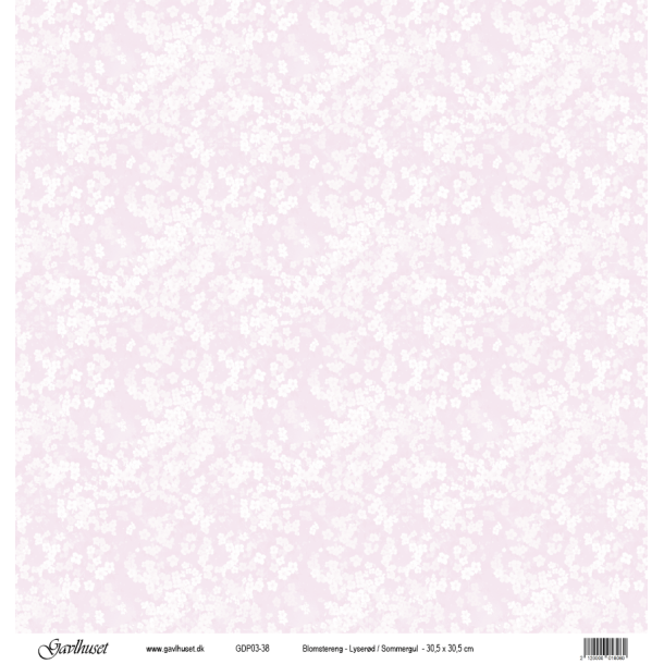 Gavlhusets Design - Papir - Blomstereng - Lyserd / Sommergul