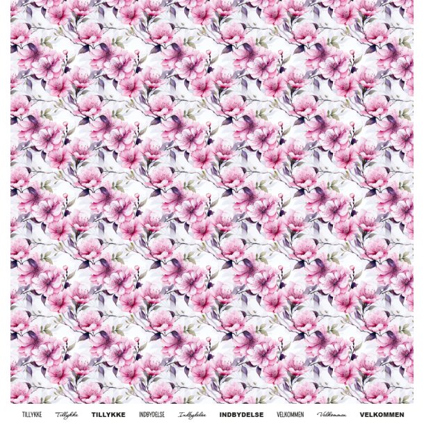 Gavlhusets Design - Papir - Lyserd bleblomst