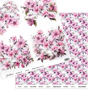 Gavlhusets Design - Papir - Lyserd bleblomst