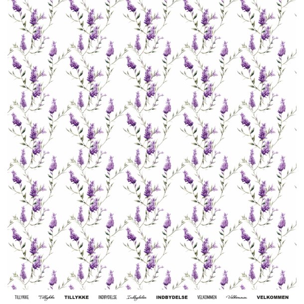 Gavlhusets Design - Papir - Blomster lavendel