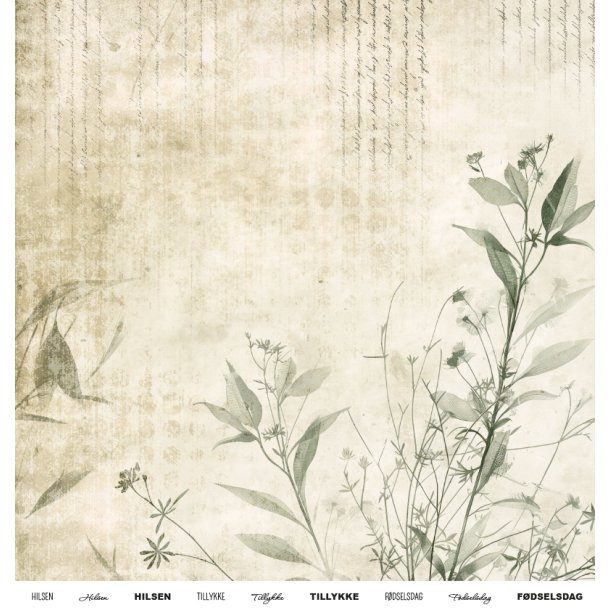 Gavlhusets Design - Papir - Grunge botanik