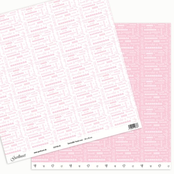 Gavlhusets Design - Papir - Barnedb - Pastel Rose