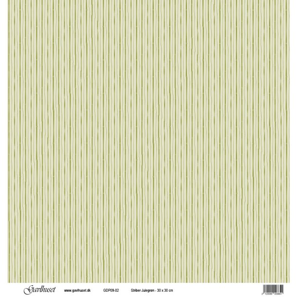 Gavlhusets Design - Papir - Striber julegrn