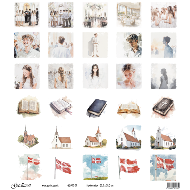 Gavlhusets Design - Papir - Konfirmation