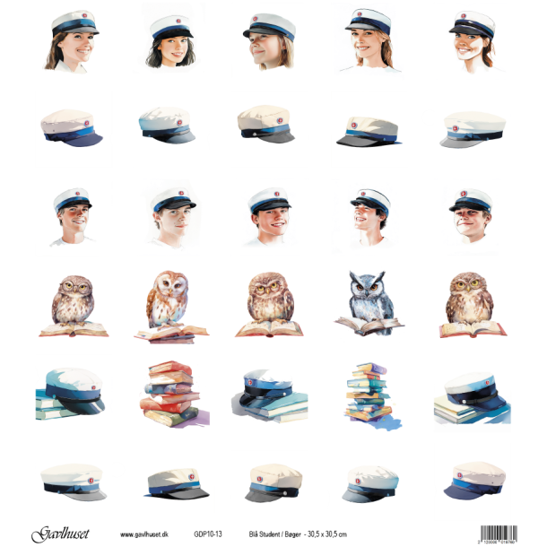 Gavlhusets Design - Papir - Bl Student / Bger