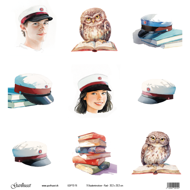 Gavlhusets Design - Papir - 9 Studentmotiver - Rd