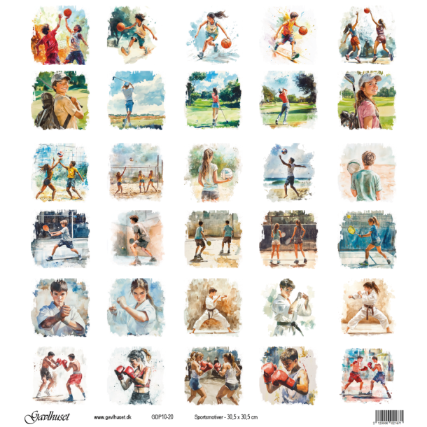 Gavlhusets Design - Papir - Sportsmotiver
