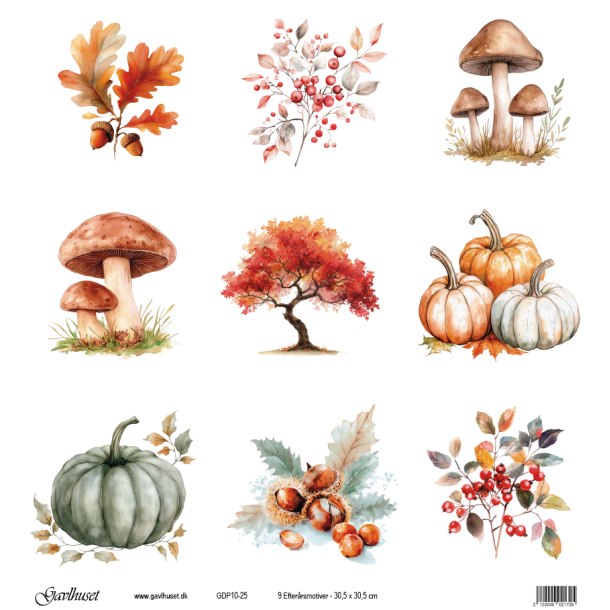 Gavlhusets Design - Papir - 9 Efterrsmotiver