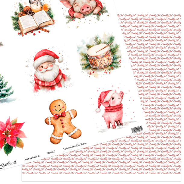 Gavlhusets Design - Papir - 9 Julemotiver