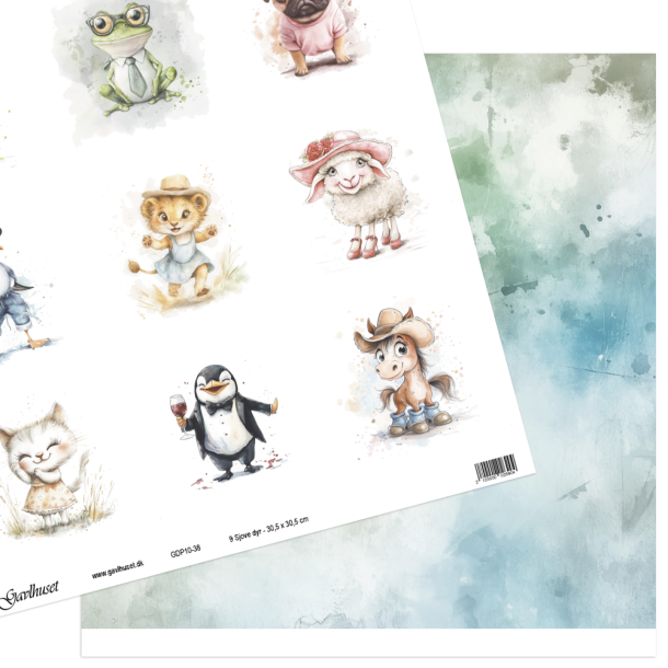 Gavlhusets Design - Papir - 9 Sjove dyr