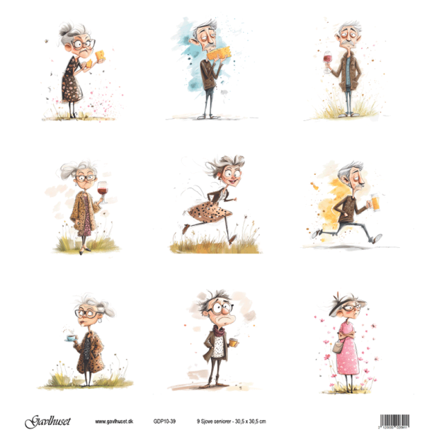 Gavlhusets Design - Papir - 9 Sjove seniorer