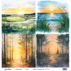 Gavlhusets Design - Papir - Baggrunde - Solnedgang/nordlys