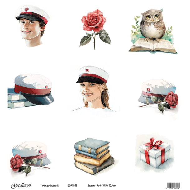 Gavlhusets Design - Papir - Student - R�d