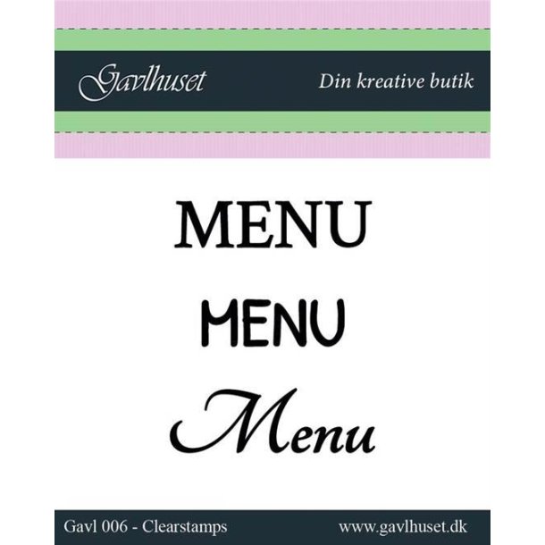 Gavlhusets Design - Stempel - Menu