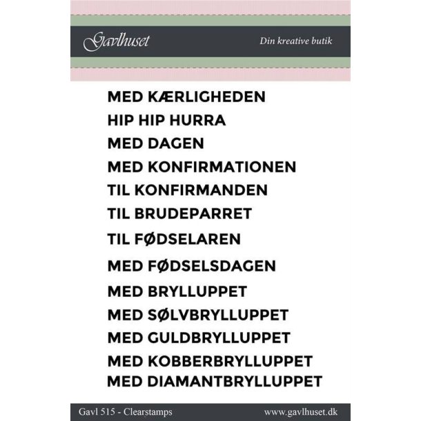 Gavlhusets Design - Stempel - Tekster 2