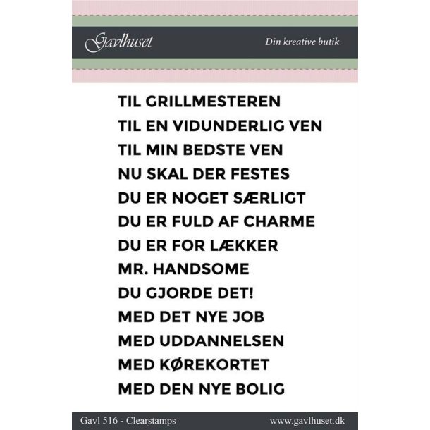 Gavlhusets Design - Stempel - Tekster 3