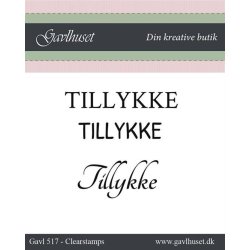 Gavlhusets Design - Stempel - Tillykke