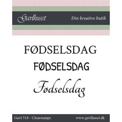Gavlhusets Design - Stempel - Fdselsdag