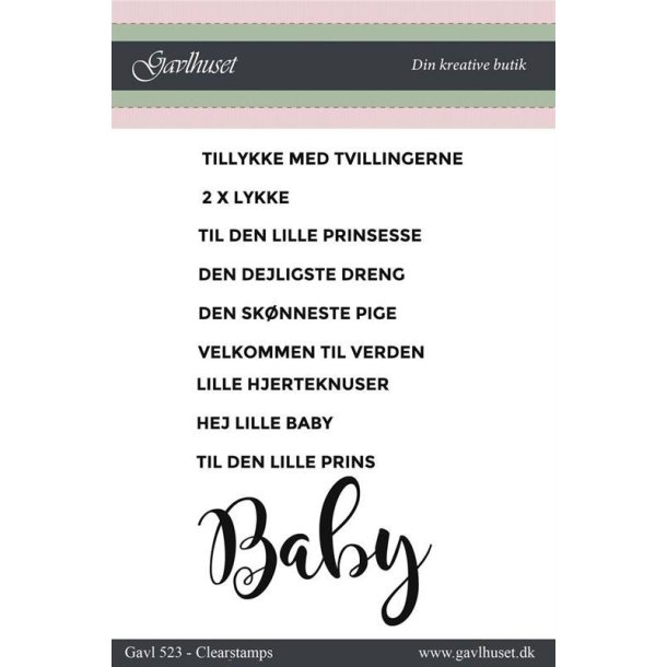 Gavlhusets Design - Stempel - Hej Lille Baby