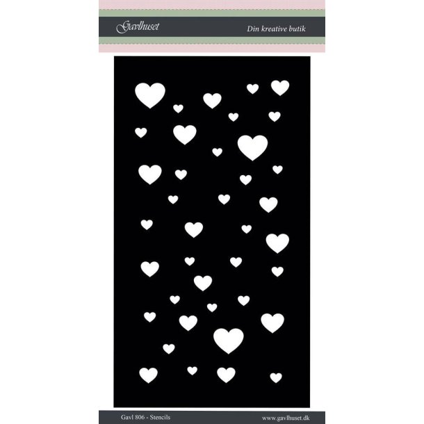 Gavlhusets Design - Stencil - Hjerter