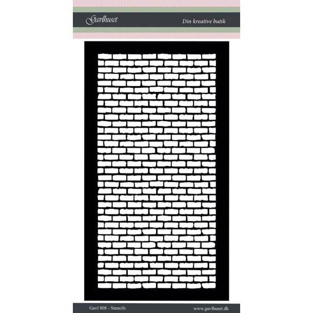 Gavlhusets Design - Stencil - Mursten - Lodret