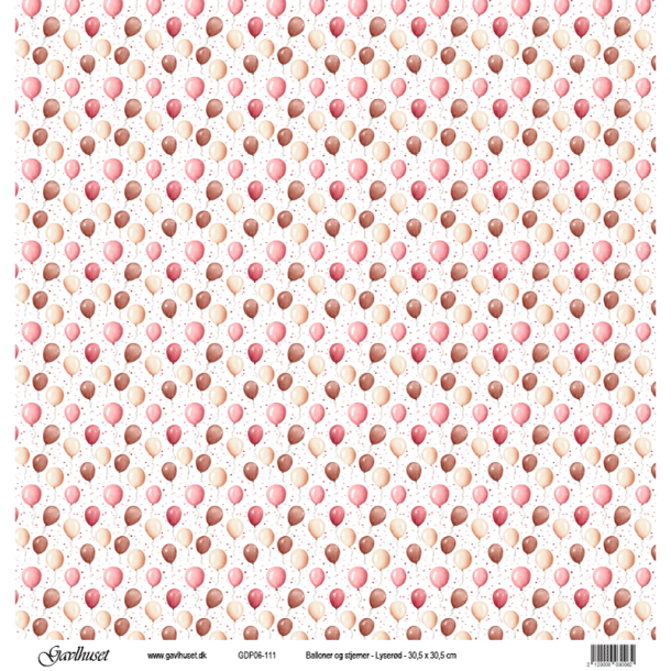 Gavlhusets Design - Papir - Balloner og stjerner - Lyser�d