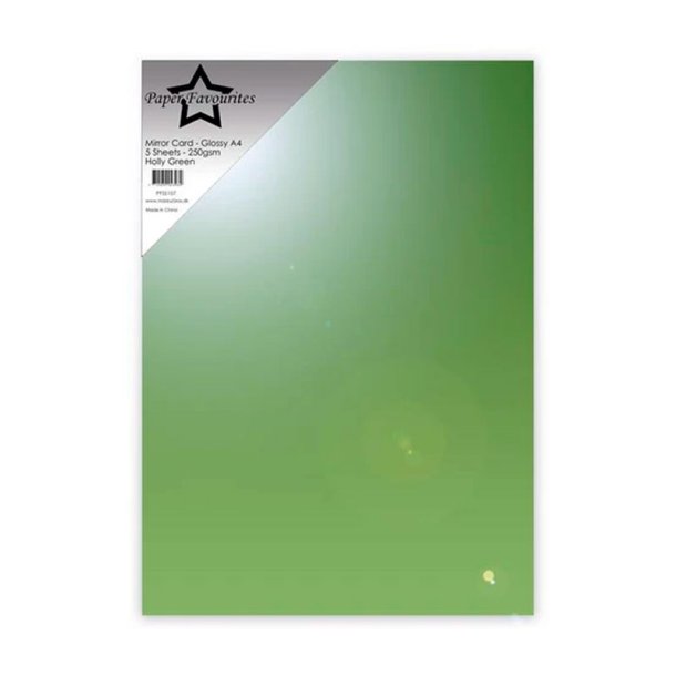 Paper Favourites - Mirror Card Glossy - 250g - A4 - Holly Green