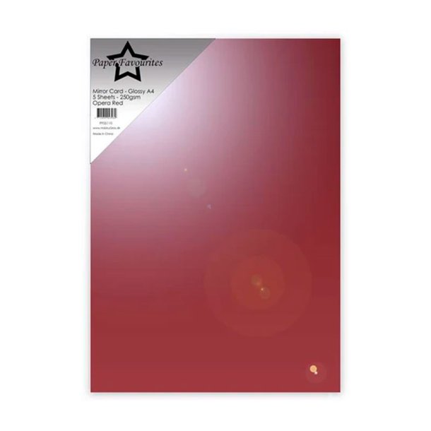 Paper Favourites - Mirror Card Glossy - 250g - A4 - Opera Red