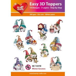 Hearty Crafts - Easy 3D Toppers -Udstansede motiver m. Vinter Gnomer