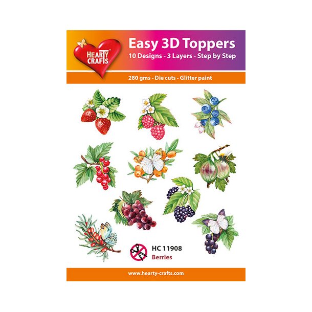 Hearty Crafts - Easy 3D Toppers - Udstansede motiver m. brgren