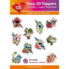 Hearty Crafts - Easy 3D Toppers - Udstansede motiver m. Vinter Fuglehuse