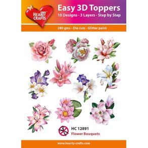 Hearty Crafts - Easy 3D Toppers - Udstansede motiver m blomster p� gren