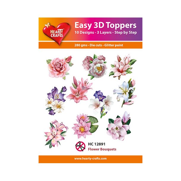 Hearty Crafts - Easy 3D Toppers - Udstansede motiver m blomster p gren